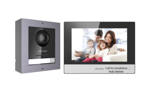 HIKVISION VIDEO INTERCOM KIT DS-KIS602 FOR VILLA OR HOUSE ONLY ONE CALL BUTTON 7INCH COLOR TFT SCREEN BUILT-IN MIC AND SPEAKER