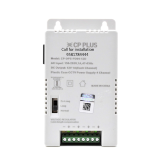 CP Plus CP-DPS-PD04-12D 12V 5Amp 4Channel Fiber SMPS for CCTV