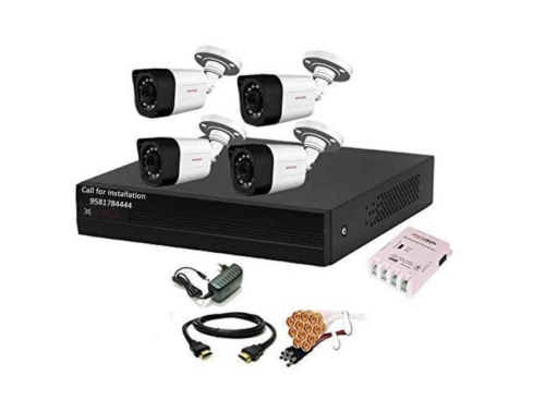 CP Plus 2.4MP 4ch DVR 4Outdoor Camera Combo Cable SMPS
