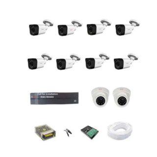 CP Plus 2.4MP 8Bullet 2Dome Camera with 16Channel DVR Kit