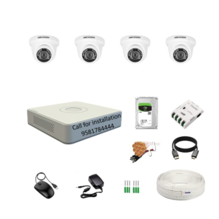 HIKVISION 4Channel DVR 2MP 4Dome Cameras Combo with all Accessories
