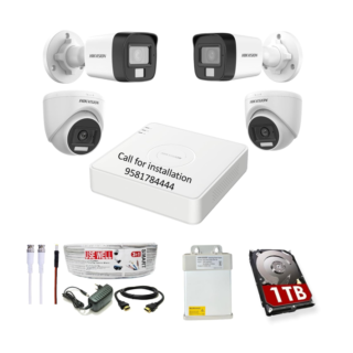 HIKVISION FHD 4Channel DVR 2MP 4Cameras Combo Color Audio Support