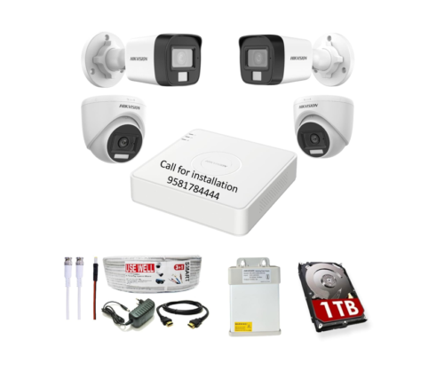HIKVISION FHD 4Channel DVR 2MP 4Cameras Combo Color Audio Support