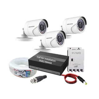 Hikvision 2MP 3Bullet 4Channel 300GB SSD DVR CCTV Camera Combo