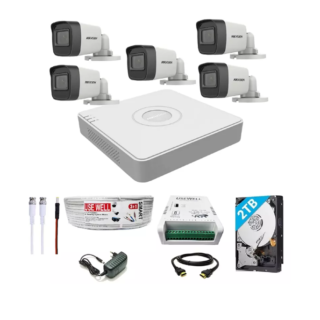 HikVision 5MP Complete Set With 5Bullet 2TB HDD 8Channel DVR