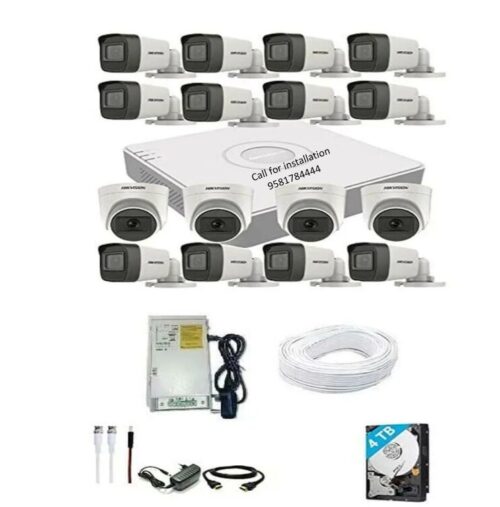 HIKVISION 16Channel DVR with 5MP 12Bullet 4Dome Cameras Combo