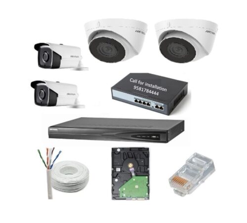 Hikvision 4Channel NVR and 4 IP Cameras Combo 2Bullet 2Dome