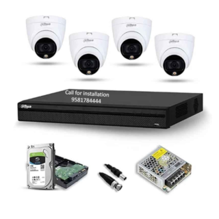 Dahua 4Pcs 2MP Color Dome CCTV Camera 4Channel DVR Combo