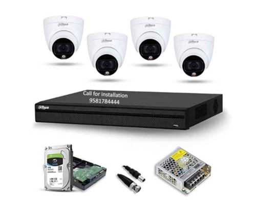 Dahua 4Pcs 2MP Color Dome CCTV Camera 4Channel DVR Combo