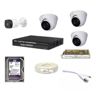 Dahua 5MP 4Channel DVR with 5MP 4Camera Combo 3Dome 1Bullet