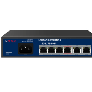 4Ethernet Port CP Plus with 2E 10/100Mbps PoE Switch CP-ANW-HP4H2-N65