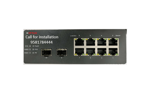 CP Plus 8Port Gigabit and 2Port SFP PoE CP-ANW-GPM8F2T-N12 Switch